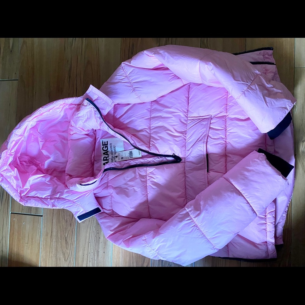 Pink Garage Puffer Jacket - 3/4 zip